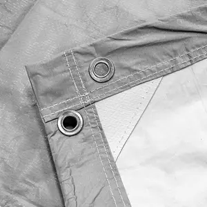 True Shelter 15.5 x 20 Ft. 7 mil White Standard Waterproof Camping, Boat, Pool, RV, Tear Proof Polyethylene Tarp