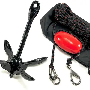 Portable Folding Anchor Canoe Kayak Raft Boat Sailboat Fishing Jet Ski Buoy Kit