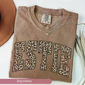 Comfort Colors Estie Leopard T-Shirt, Esthetician Graphic Tee, Unisex Cotton Shirt for Women & Men, Skincare Lover Gift Beauty Streetwear Top