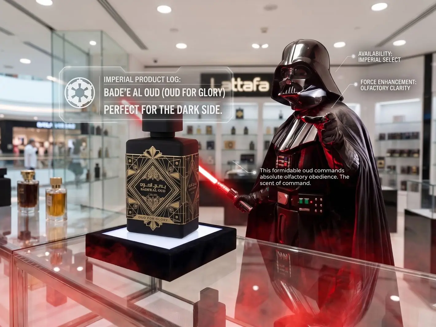 Darth Vader Fragrance | Lattafa | Badee Al Oud | Oud for Glory | Unisex Fragrance | 100 ML | Eau De Parfum | Saffron - Nutmeg & Lavender