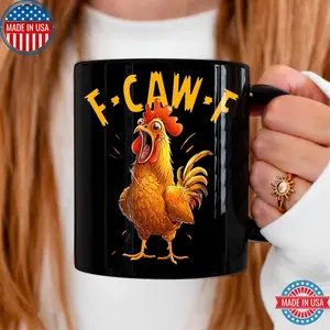 [Sale off up to 50%] F-Caw-F Chicken Humor Mug, Funny Rooster Meme Coffee Mug, Funny Chicken Mug, Silly Farm Animal Mug, Chicken Lover Gift