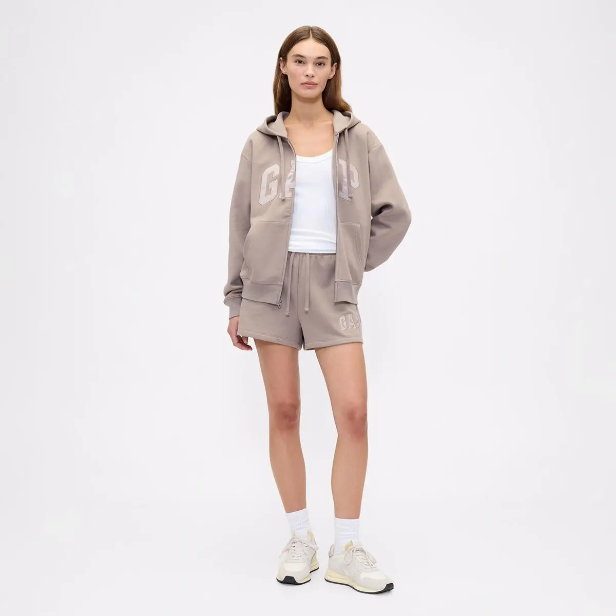 Women's Gap Soft Fleece Zip-Up Hoodie, Relaxed Fit Sweatshirt