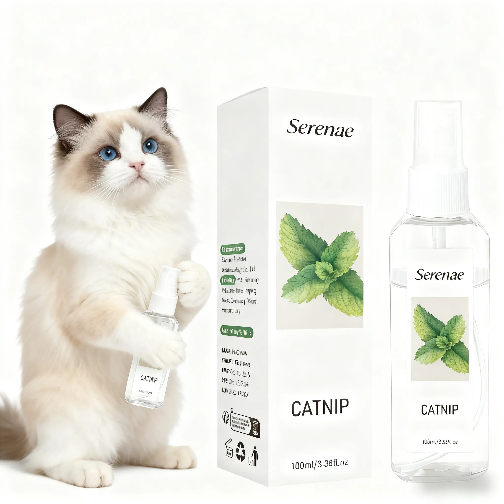 100ml Catnip Spray for Cats - Transparent, Easy-to-Use, Mess-Free Spray for Kittens, Stress Relief, Scratch Training, Boosts Play, Customizable Sensory Experience, Traveling