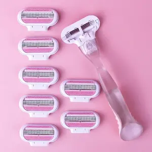 Women's Safety Razor Set with Professional Handle & Replacement Blades, Hair Removal Shaving Tool for Face, Body and Bikini Area, Body Care, Shaving Kit
