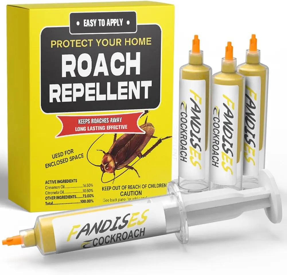 Roach Repellent Indoor,Natural Cockroach Repellent,Keep Roach Away,Roach Deterrent,Plant-Based Ingredients,Safe for Family & Pets, Easy to Use - 4P