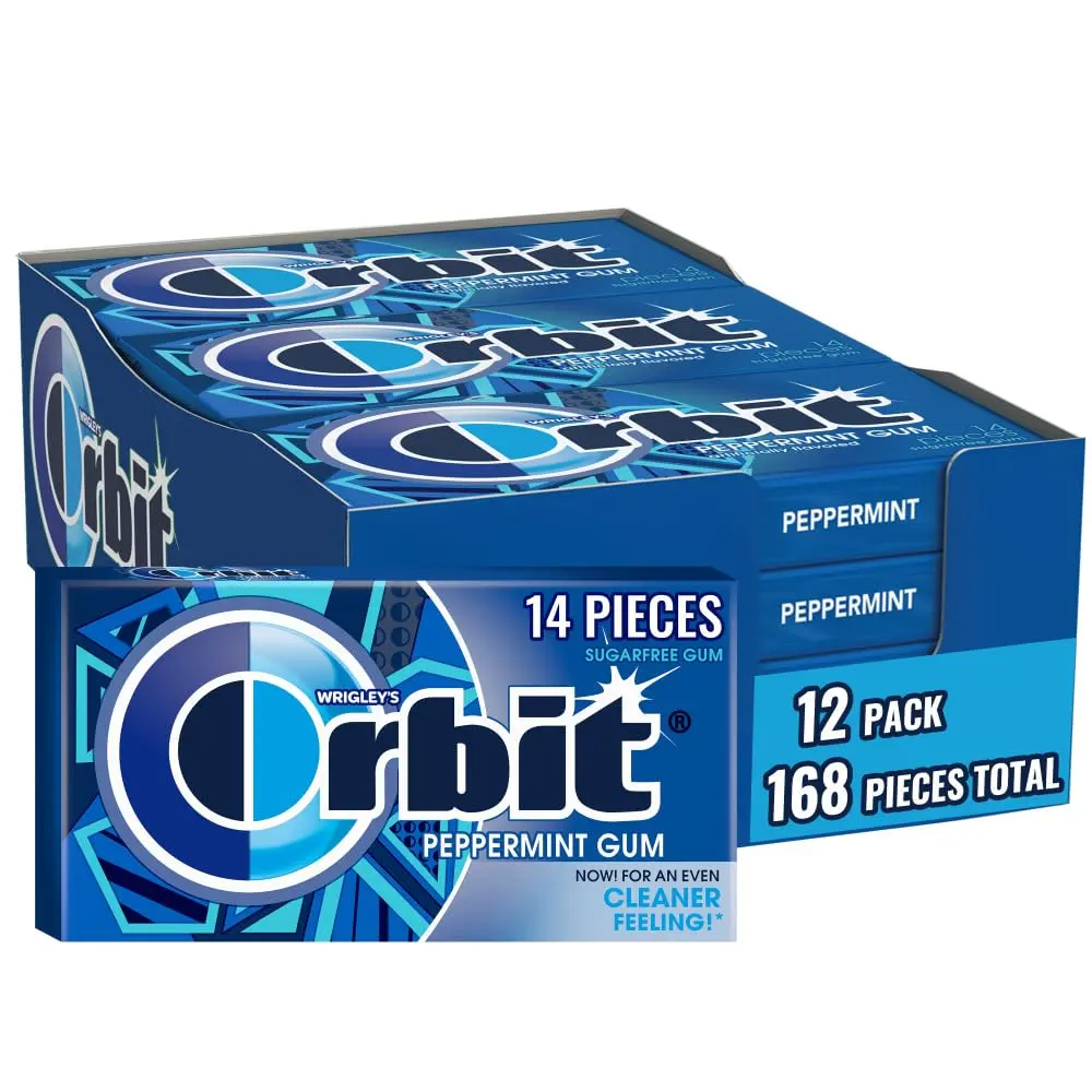 ORBIT Sugar-Free Mint Chewing Gum, 12 packs of 14 pieces (168 pieces ...