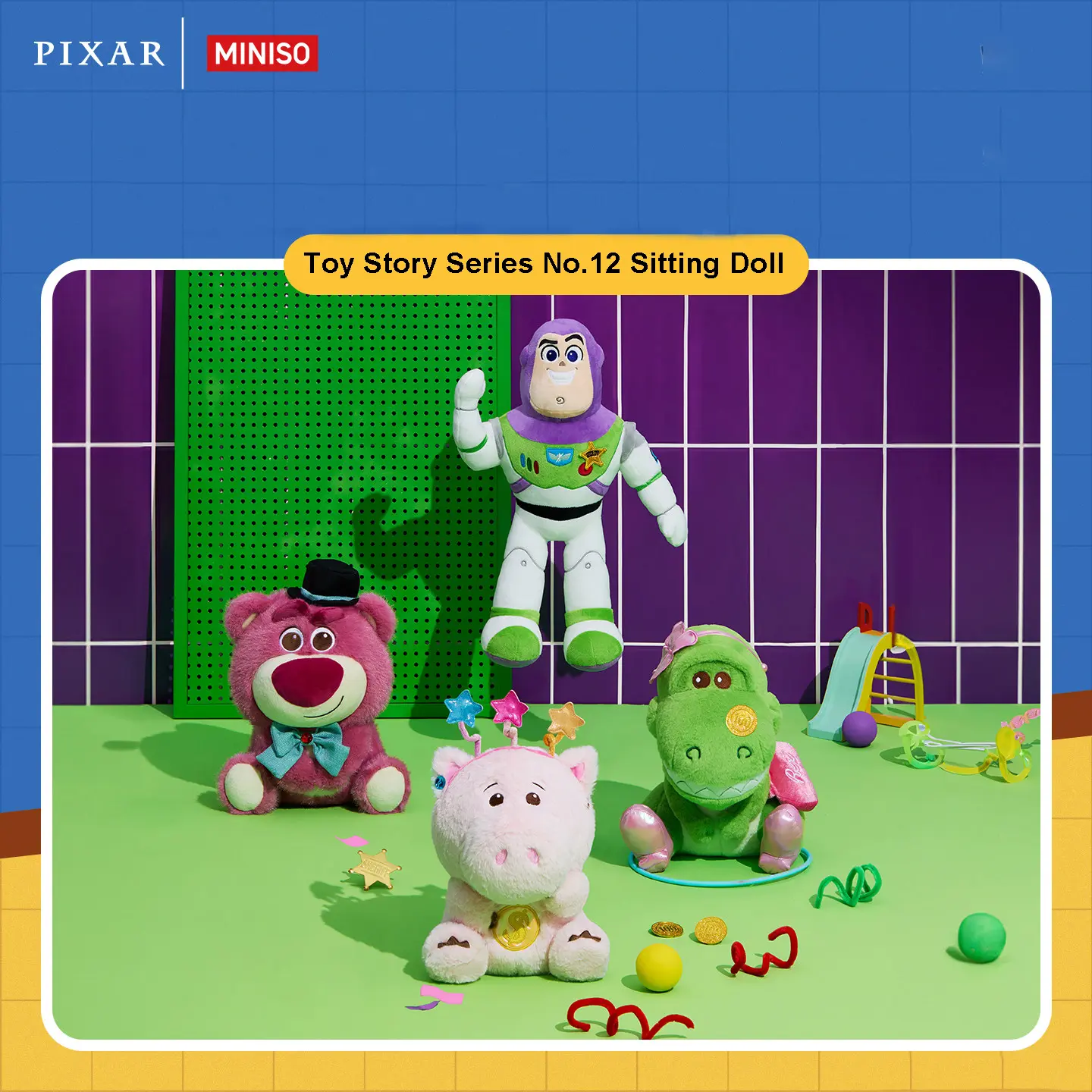 MINISO Toy Story Series Sitting Stuffed Doll - Cute Collectibles, Fluffy Fabric, Aesthetic Room Plush Decoration, Cozy Pillow, Practical and Fun Gift for Fans, Back-to-School Option