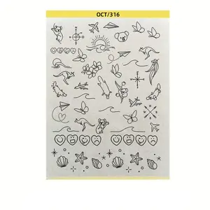 Pre-Drawn Tattoo Transfer Paper Roll, Pre-Drawn Patterned Tattoo Stencil Sheet, Easy Application Temporary Tattoos, Ideal for DIY Body Art, Tattoo Supplies, Line Art