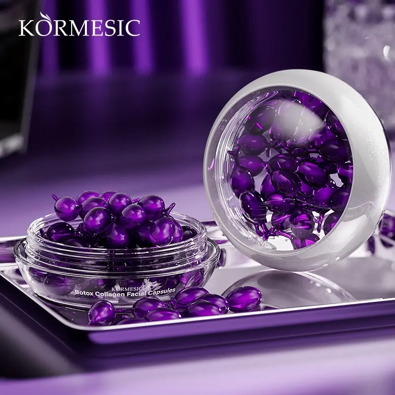 Collagen Facial Capsules, Collagen Booster, Collagen Refines Skin, Infused with Hydrolyzed Collagen & Multi-Peptides, Fade Wrinkles, Firm Skin, Repair Barrier, Deep Hydration & Brightening, Anti-Aging for Smooth, Elastic Skin