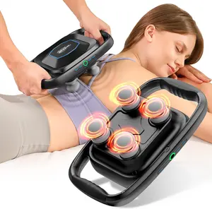BOB AND BRAD TheraPanel 4-Head Massage Gun,Multi-User Therapy Device Comfort Deep Tissue with Adjustable 4 Massage Intensity, Replaceable Massage Heads and Plate, Electric Massager Tool for Back, Shoulder, Neck, FSA and HSA Eligible,Idea Gift