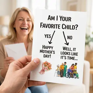 Funny Mother’s Day Card for Mom - Gag Gift Card, Blank Inside, Ready to Gift Humorous Mothers Day Card for Mom, Funny Greeting Card, Blank Inside with Envelope Funny Card for Mom, Mothers Day Greeting Card, Blank Inside-MM