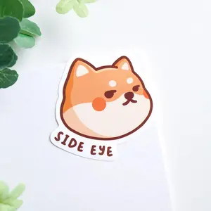 Side Eye Shiba Sticker, Shiba Inu Sticker, Funny, Cute Shiba Side Eye, Shiba Inu Gifts, Funny Meme Sticker, Animal Lovers Gift, Laptop Funny  Stickers