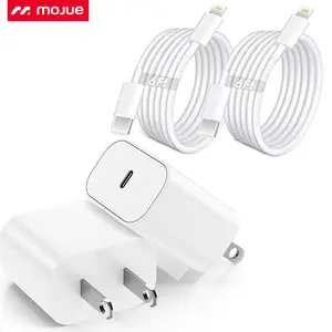 2-Pack 20W Super Fast Charging USB-C Wall Charger Block with 2-Pack 10FT/6FT USB-C to Lightning Cable for iPhone 17/16/15/14/13/12/11 Pro Max，and so on Quick Connect Adapters Multi Ports