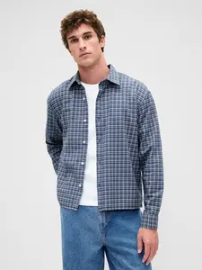 Gap Men's Relaxed Crop Straight-Hem Oxford Shirt