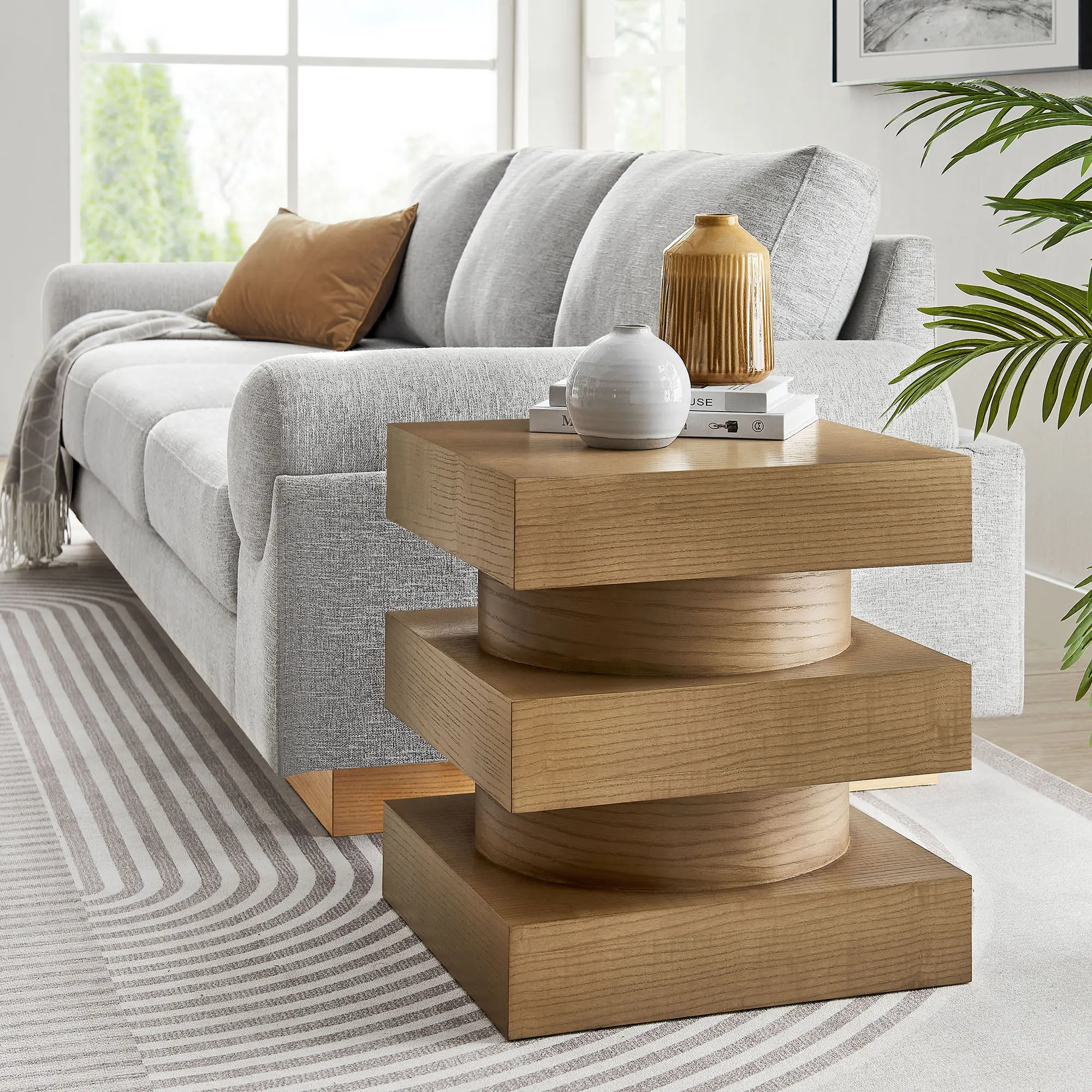 Perpetuate Totem End Table in Caramel Ash