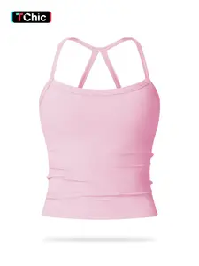 Women's Solid Backless Sports Cami Top, Quick Drying Breathable Sports Cami Top, Ladies Sportswear Gym Clothes for Indoor Outdoor Wear, Breathable Workout Tops, Breathable Activewear, Athletic Sports Clothing, Gym Exercise Activewear