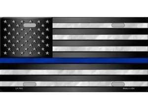 American Flag Thin Blue Line Novelty Wholesale Metal License Plate