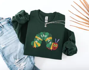 Eat The Rich Embroidery Sweatshirt, Hungry Caterpillar Sweatshirt, Caterpillar Sweatshirt