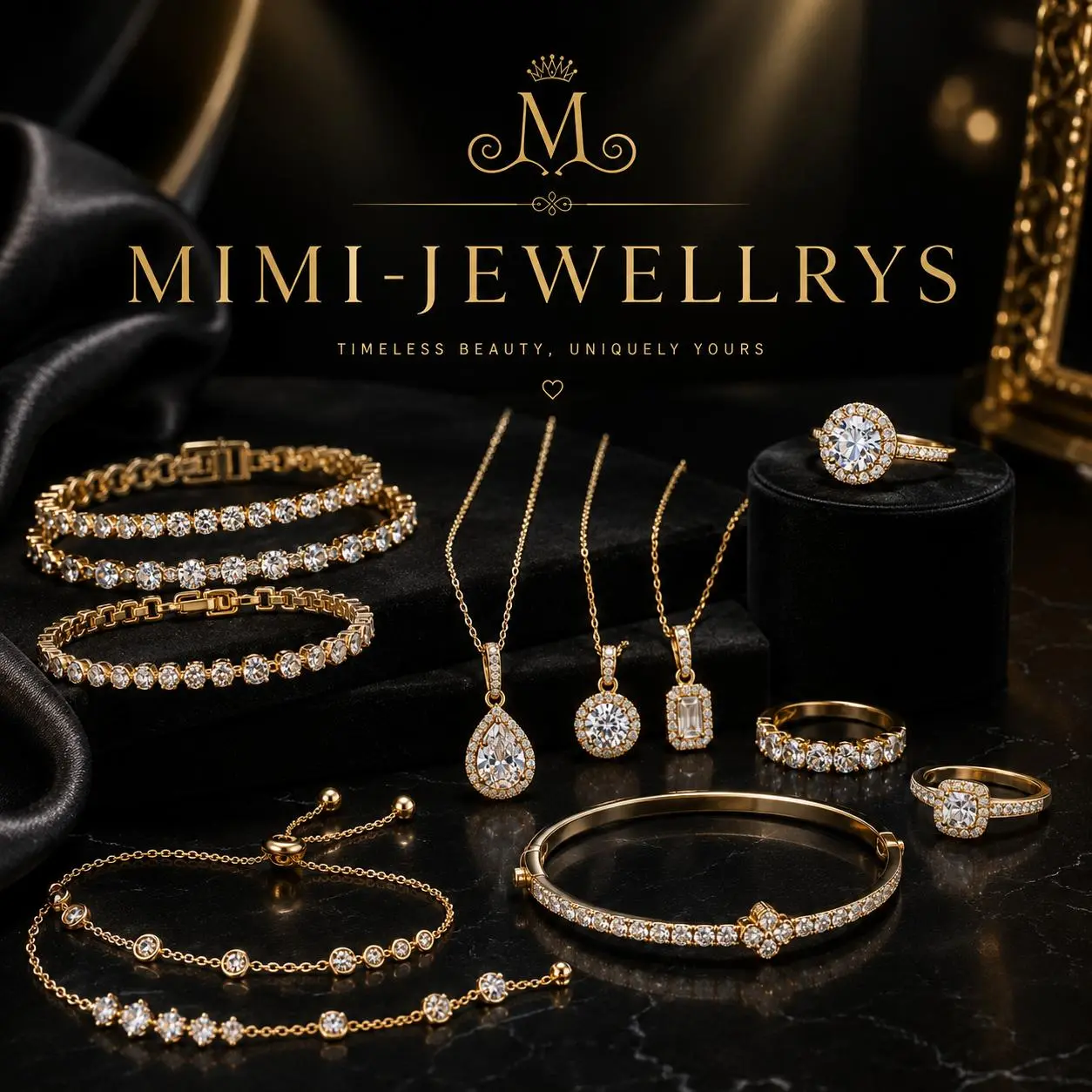 #07-MIMI-JEWELRY Affordable Fashion Costume Jewelry Sets - Elegant Bracelets, Necklaces, Rings, Sparkling Accessories for Anniversary, Daily, Everyday Wear (Available in Live Auctions), Bracelet Jewelry Sets, Fashionable Jewelry Set