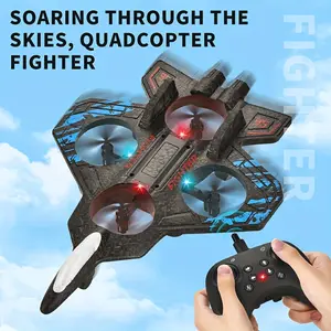 Remote control airplane,Combat-Shaped Drone, Equipped with LED Cool Color Lights, Features One-Key Takeoff and Landing, Fixed-Point Hovering, Multi-Level Adjustment, One-Key Surrounding Multi-Functional Features,
