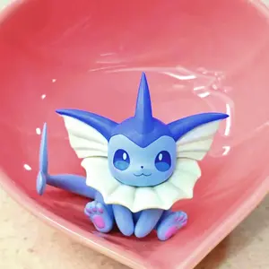 Mini Vaporeon eeveelution Gk Resin Figure Anime Peripheral Desktop Decoration, Trendy Collectible Toy, Collectible Figurines, Perfect for Anime Fans