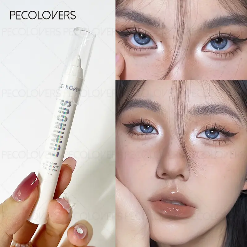 Highlight Eyeshadow Pencil Makeup Shimmer Eyeshadow Stick Pearlescent White Glitter Long Lasting Eyeshadow Pen Matte White Multi Usage