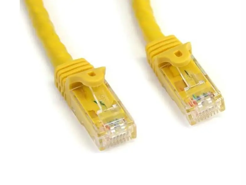 10Ft Yellow Snagless Cat6 Ethernet Cable - Copper Wire Construction, High-Speed Data Transfer for Computers, Office Network Components