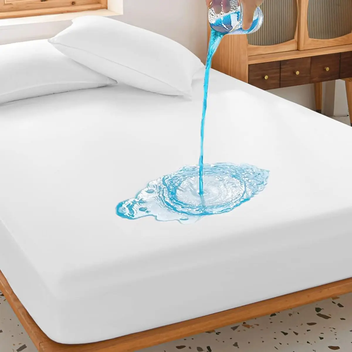 Large Vinyl Bed Bug Mattress Cover/Spring Cover - 100% Waterproof Enclosure - Great for Bedwetting - Bed Bug Mattress Cover protects against bed bugs, dust and dirt - Soft, breathable and hypoallergenic.