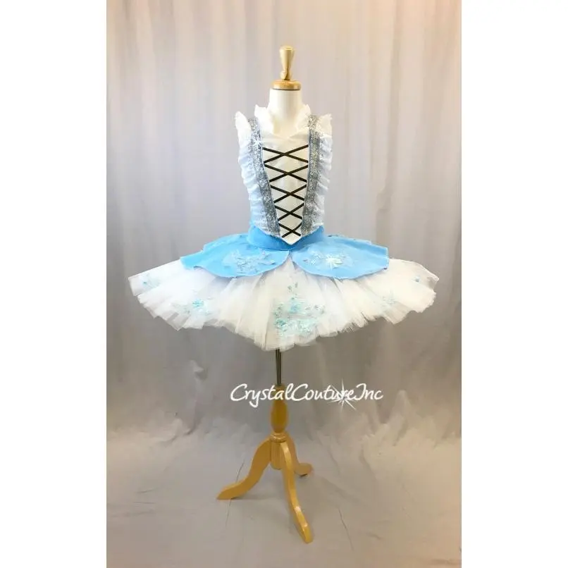 Lt Blue and White Peasant Inspired Platter Tutu