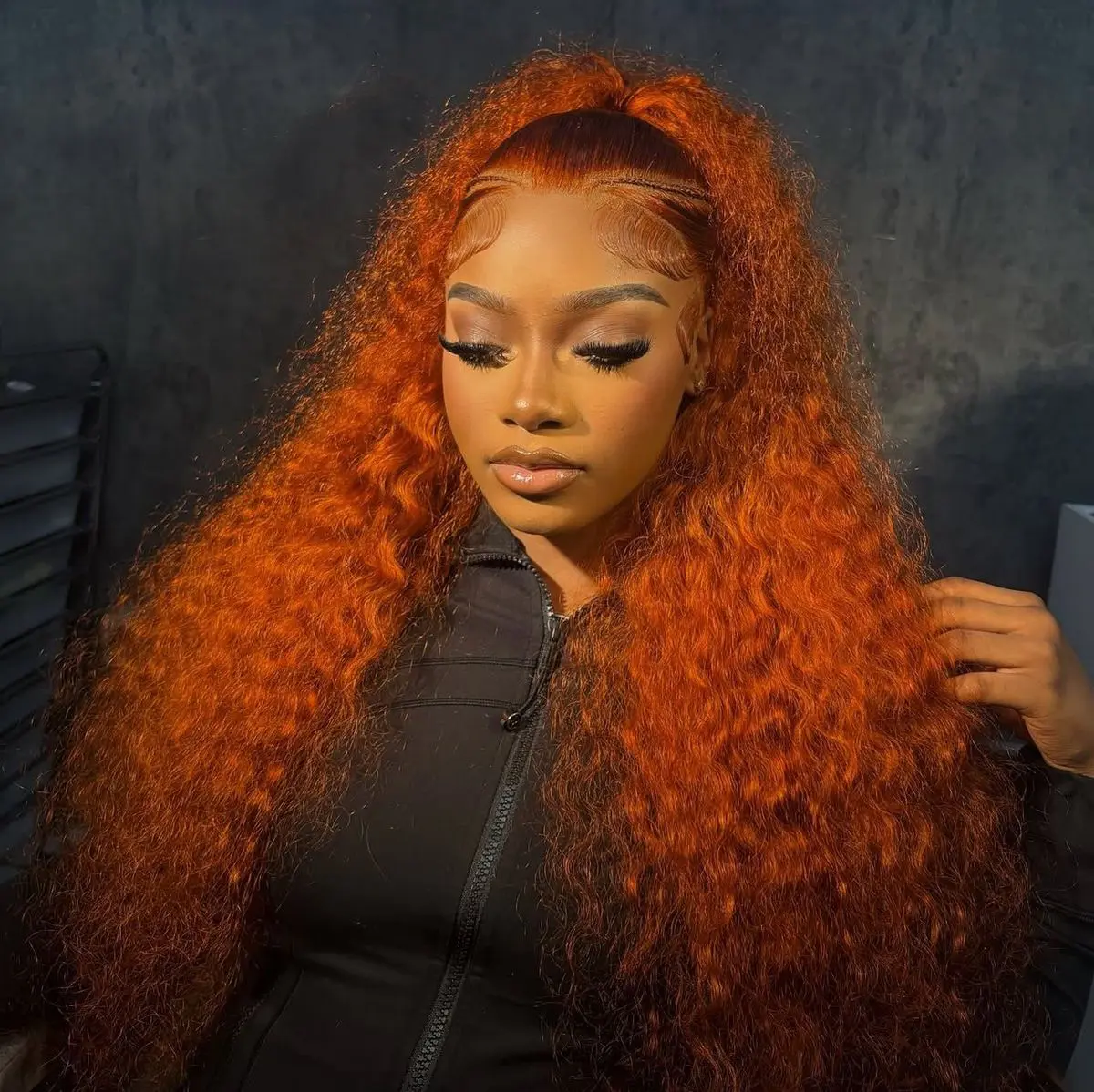 [30 inch only $126]DROSUUD Orange Ginger 13x6 Lace Frontal Wig #350 Color 180 Density Deep Wave Transparent Lace Human Hair Pre Plucked Natural Hairline with Baby Hair#Summervibes