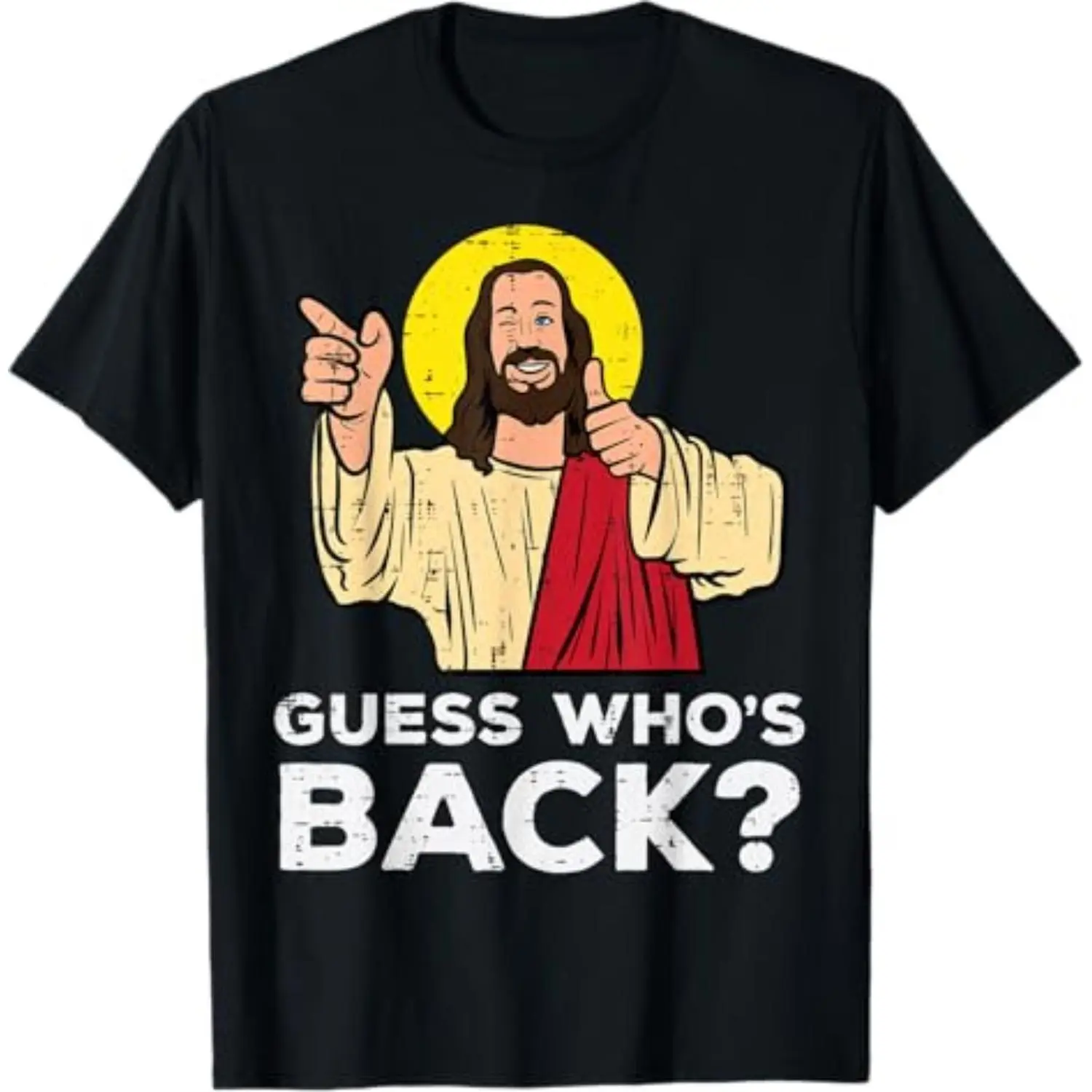 Easter Guess Who Is Returning Jesus Humorous Religious Men Women and Kids T-Shirt
