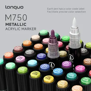Dual-Head Metal Acrylic Markers Set, 12/24/48 Colors Available, Vibrant Metallic Ink, Smart Control System, Large Capacity, Ideal for Art & DIY
