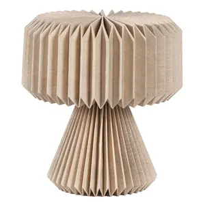 Zelda 12.8" Modern Art Deco Paper Pleated Shade Accent LED Table Lamp