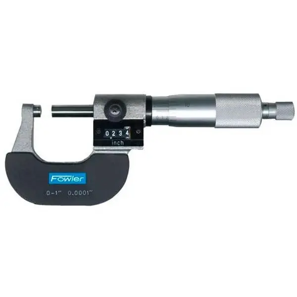 Fowler B228420 52-224-002-1 1-2 in. Mechanical Outside Micrometer, Ratchet Stop Thimble, Carbide Tips, Inch Scale
