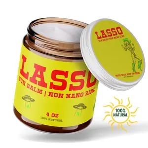 LASSO Sun Balm Organic Tallow Zinc Beeswax & Vitamin E - Non-Toxic Mineral based moisturizer & protection for Face & Body natural
