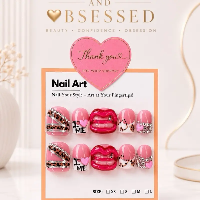 Pressed and Obsessed Glam Nails