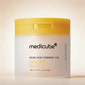 Antioxidant Brightening Pad – Medicube Kojic Acid Turmeric Pad with 3% Glycolic Acid to Fade Dark Spots & Sun Discoloration