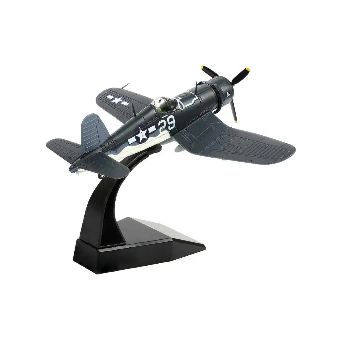 F-4U Corsair Diecast Toy Airplane Model, 1/72 Scale, Metal Body, Baked Enamel Finish, Rotating Prop, Collectible Fighter Model