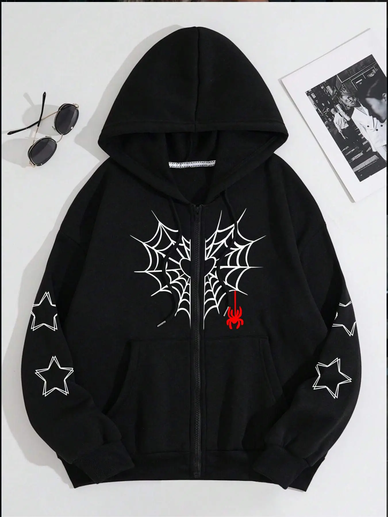 hoodie with spider webs - TikTok Shop