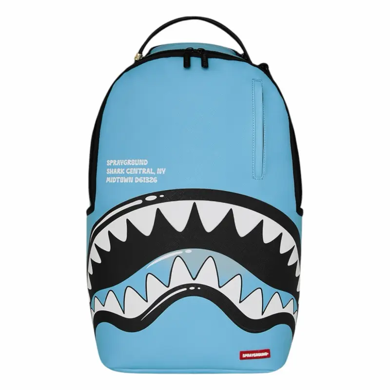 SPRAYGROUND BUBBLY BLUE SHARK CENTRAL book bag
