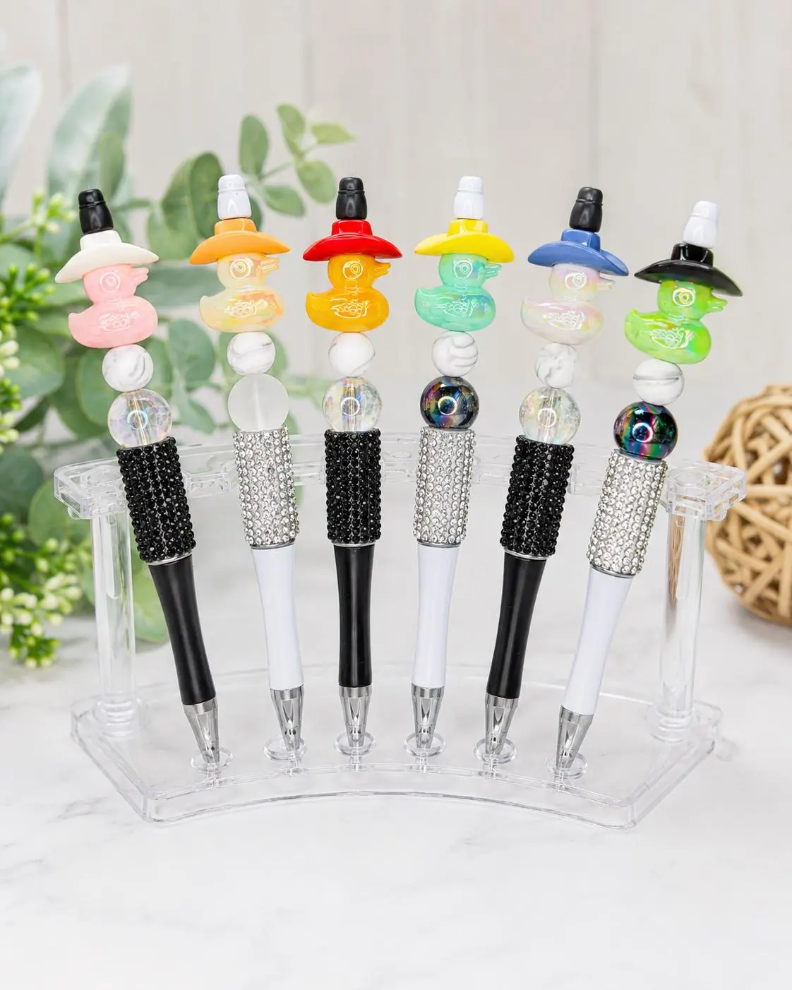 Iridescent Cowboy Duck Beaded Pen