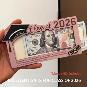 Personalized 2026 Graduation Gift - Wooden Money Holder Box, Creative Cash Present for Class of 2026 Senior