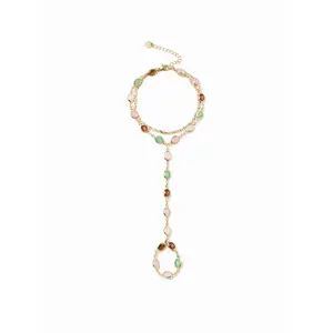 DearYou Studio B OVAL RESIN LAYERED HAND CHAIN BRACELET
