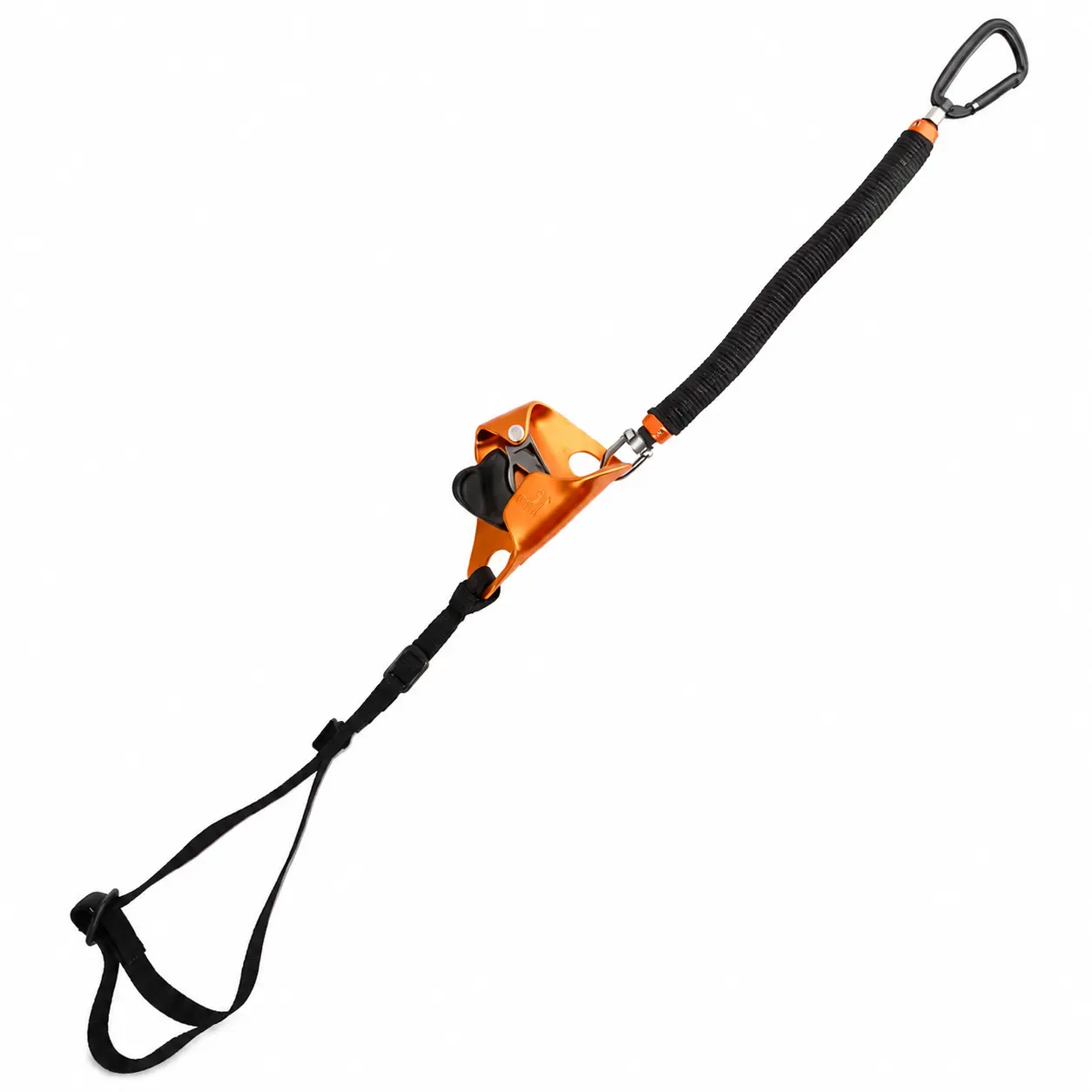 Heavy Duty Adjustable Climbing Hand Ascender (90-100cm) - 5kN Aluminum SRT Assist System, Professional Arborist Tree Climbing Gear, Includes Knee Ascender, Ground Grip Crampons, Chalk Bag, Black Helmet, Outdoor