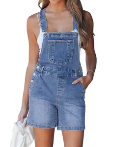 luvamia Denim Overalls for Women Loose Fit Baggy Jean Shorts Overall Bib Summer Casual Stretchy Adjustable Shortalls