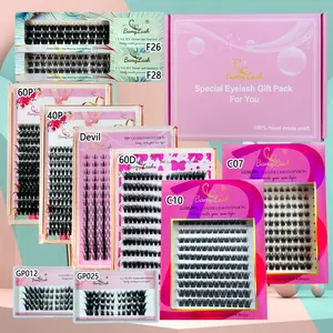 Big Pack with 10 Boxes Natural Thick Volume Individual Cluster Lash Set 3D Wispy Full Thick Volume Fluffy False Eyelashes,10 Different Styles D Curl Mixed Length,DIY Lash Extension for Everyday Eye Make Up and Gift for Friend Family Eyelash Extensions