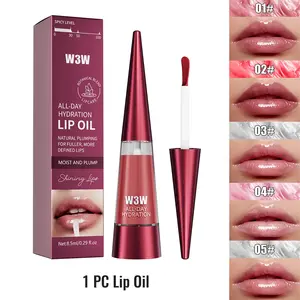 Lip Oil Plumper, All-Day Moisture Lip Oil, Clear Lip Oil Plumper, Transparent Hydrating Lip Essence, Natural Plumping Lip Treatment Serum with Long-Lasting Hydration Lock, High Shine Glassy Finish, Smooth Soft Lips, Daily Lip Care for Women