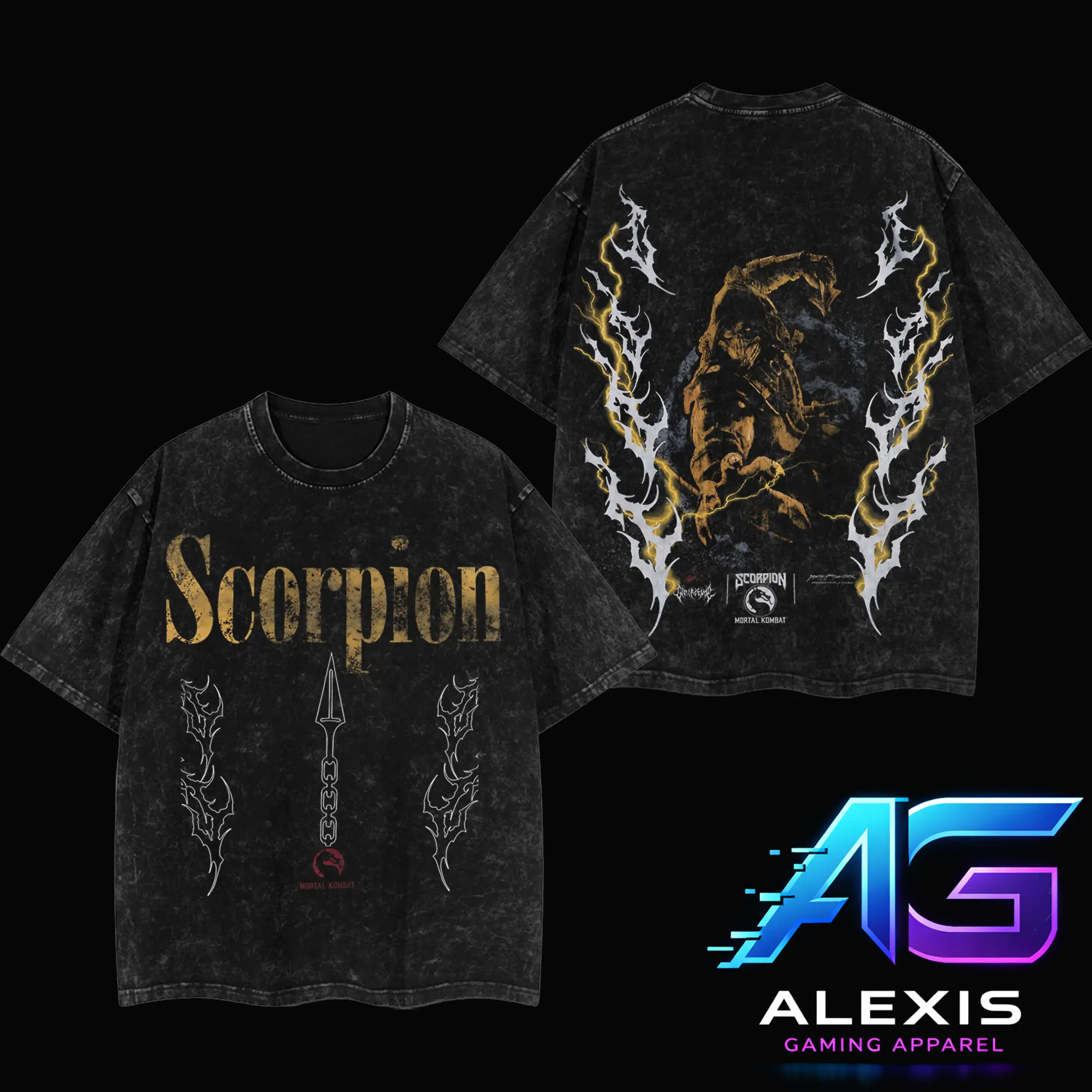 Retro 90s Action Game Mortal Kombat Scorpion Graphic Shirt – Vintage Cotton & Washed Cotton Gaming Streetwear Tee, Gaming Apparel, Dark Aesthetic Ninja Shirt, Unisex Oversized Cotton Tee, Gift for Fan, Gift for Him, Mortal Kombat II 2026 Edition Shirt
