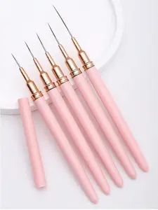 Name 5Pcs Nail Liner Brush Set Pink Handles for Beginners & Professionals Painting Drawing Nail Design Brushes Fine Detail Nail Art Striping Pen