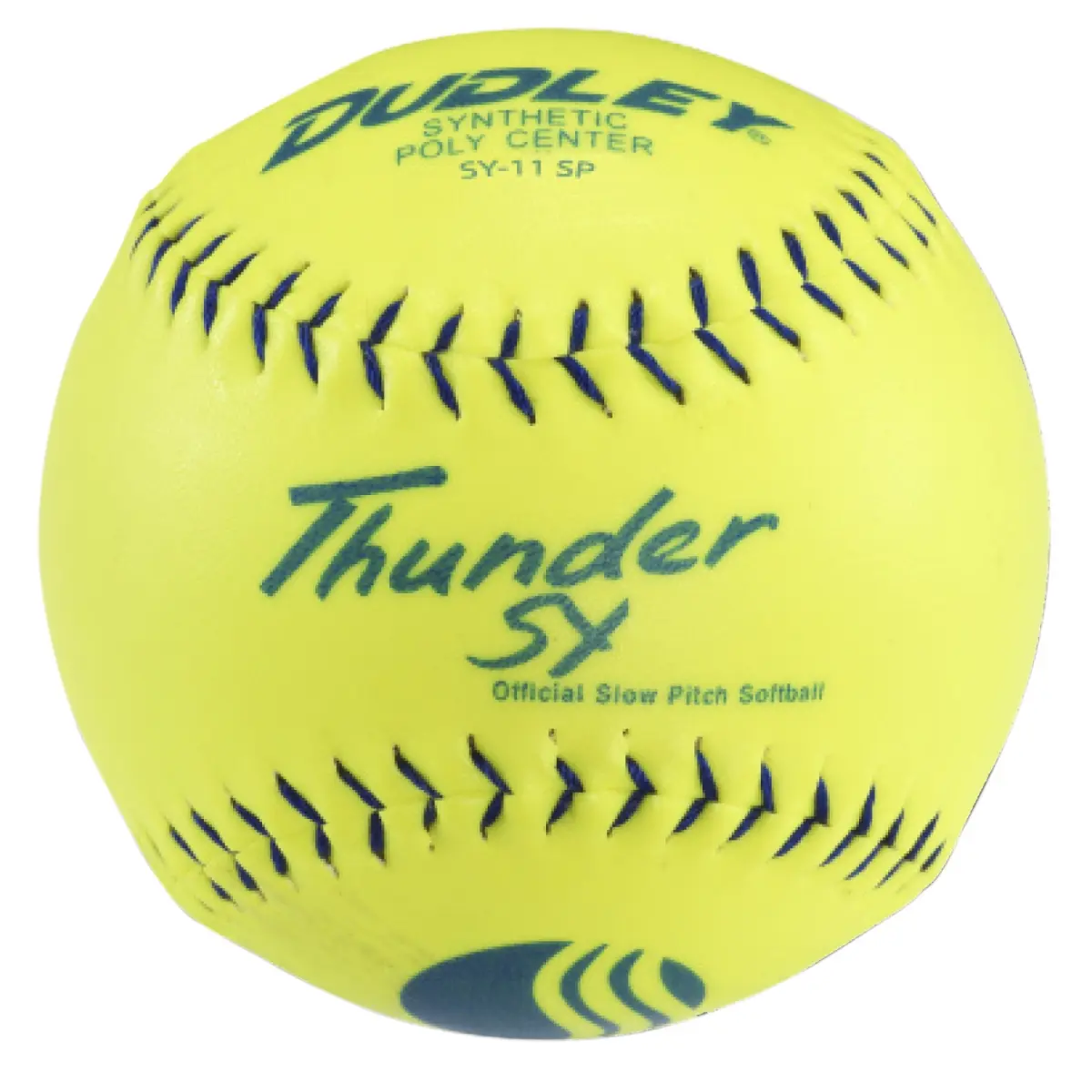 Dudley Thunder SY Classic Official Slow Pitch Softball, USSSA Approved, Yellow Synthetic Cover, COR .44/400 lbs Max Comp, Baseballs, Classic W Stamped, Poly Center
